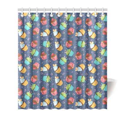 Cupcake Pattern Print Design 02 Shower Curtain