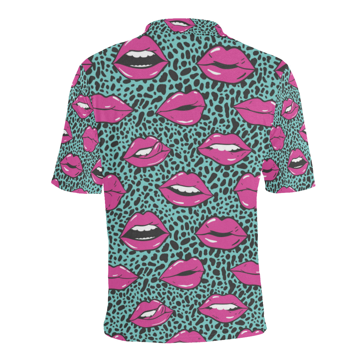 Lip Pattern Print Design 04 Men Polo Shirt