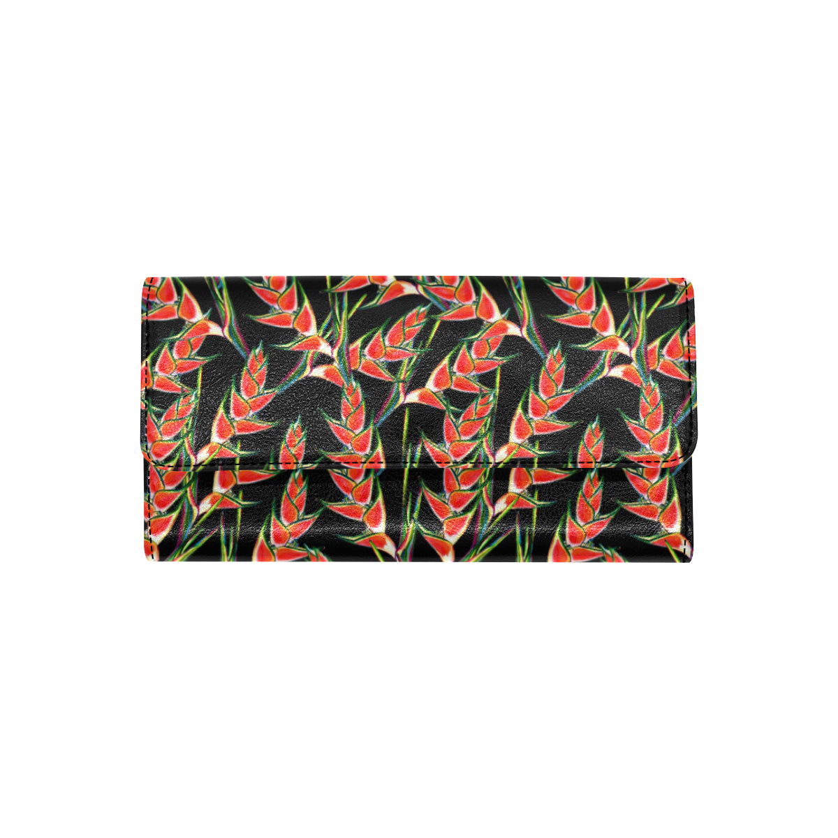 Heliconia Pattern Print Design HL010 Women's Trifold Wallet