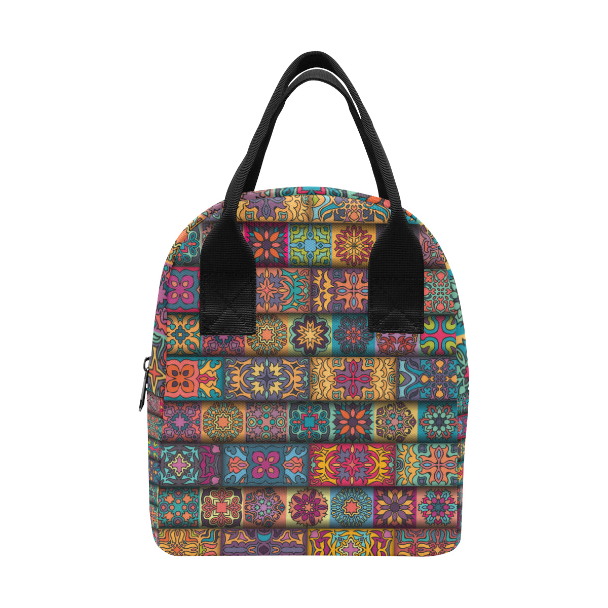 Mandala Style Design Print Insulated Lunch Bag