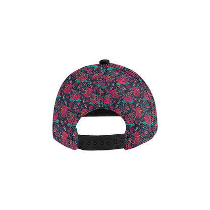 Old School Tattoo Print Snapback Cap