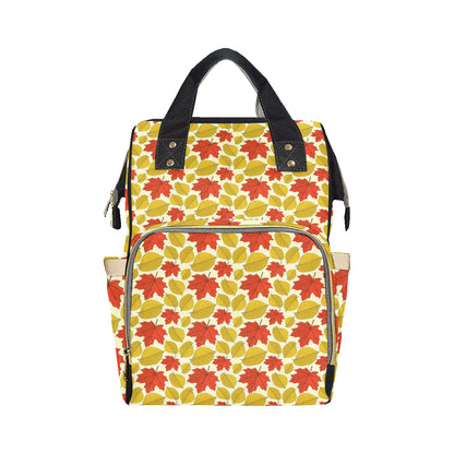 Elm Maple Leave Print Pattern Diaper Bag Backpack