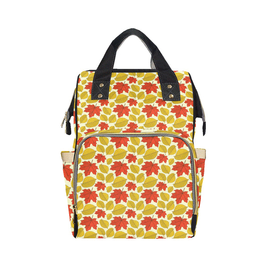 Elm Maple Leave Print Pattern Diaper Bag Backpack