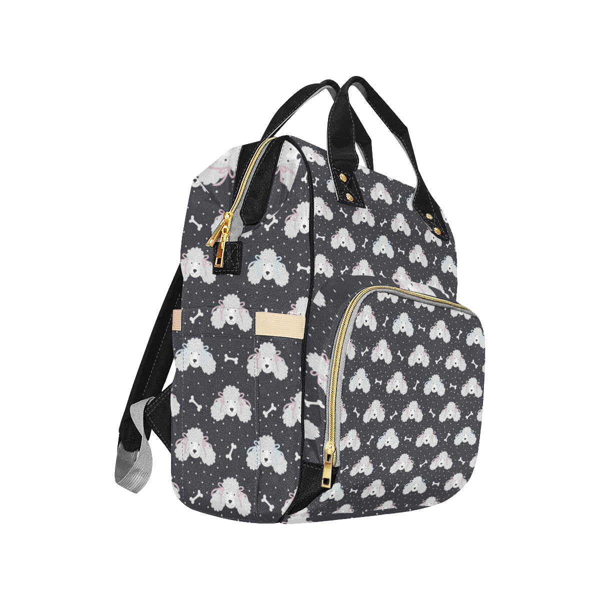 Poodle Pattern Print Design A03 Diaper Bag Backpack