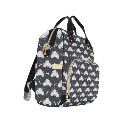 Poodle Pattern Print Design A03 Diaper Bag Backpack