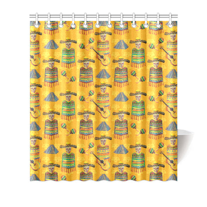 Maracas Mexican Style Pattern Print Design 02 Shower Curtain