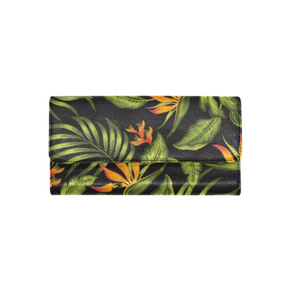 Bird Of Paradise Pattern Print Design BOP013 Women's Trifold Wallet