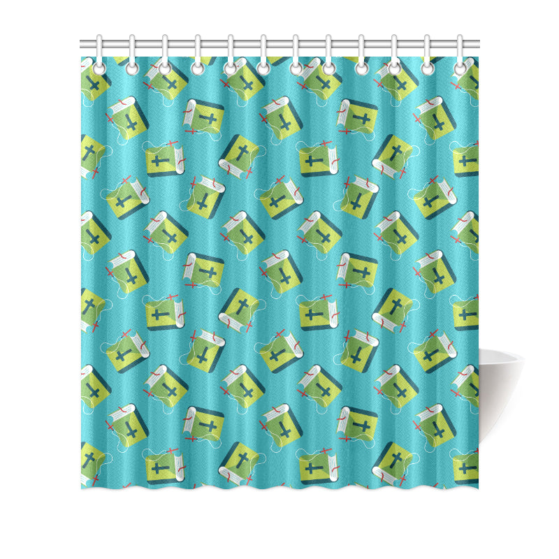 Bible Pattern Print Design 01 Shower Curtain