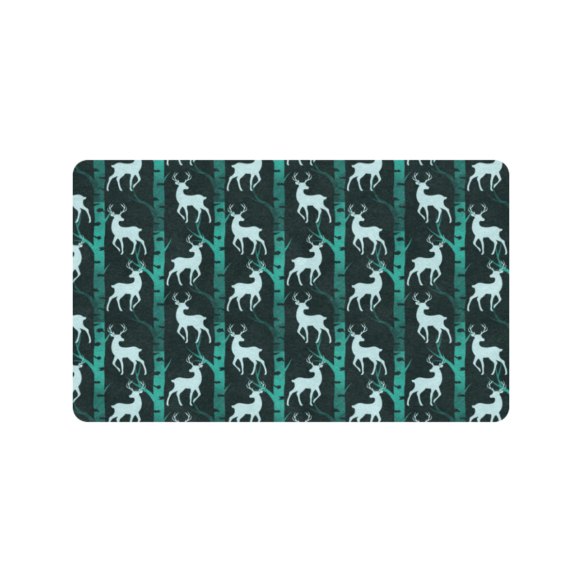 Deer Jungle Print Pattern Rubber Doormat