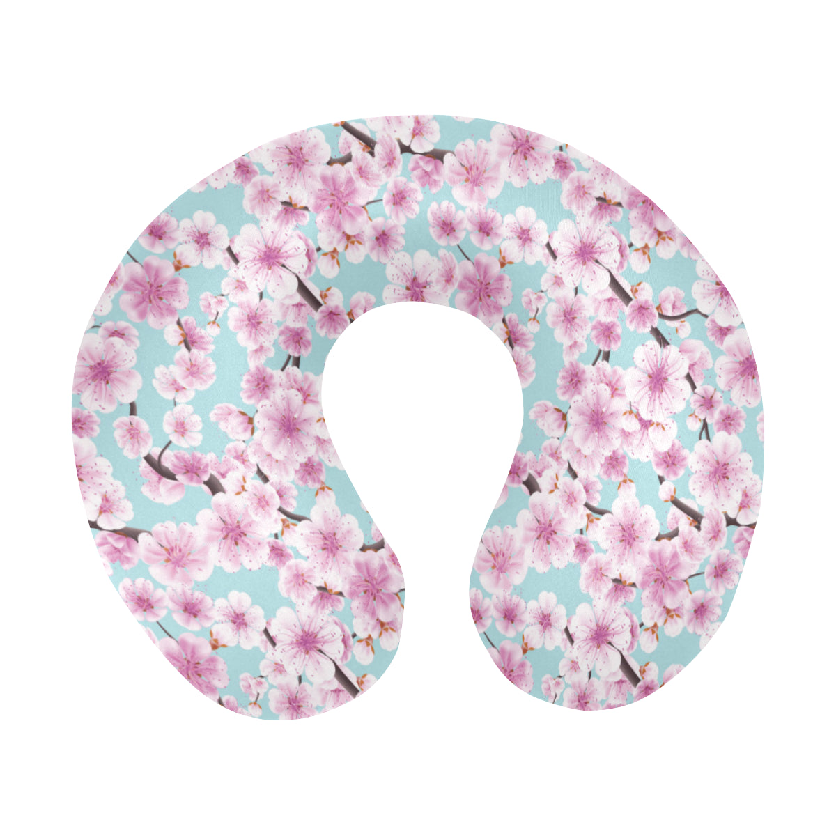 Cherry Blossom Pattern Print Design 01 U-Shaped Travel Neck Pillow