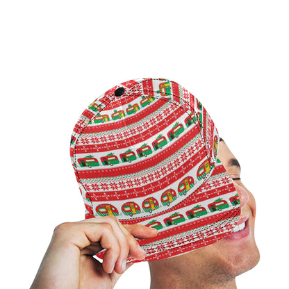 Camper Camping Ugly Christmas Design Print Snapback Cap