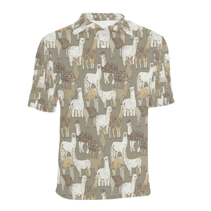 Alpaca Pattern Print Design 01 Men Polo Shirt