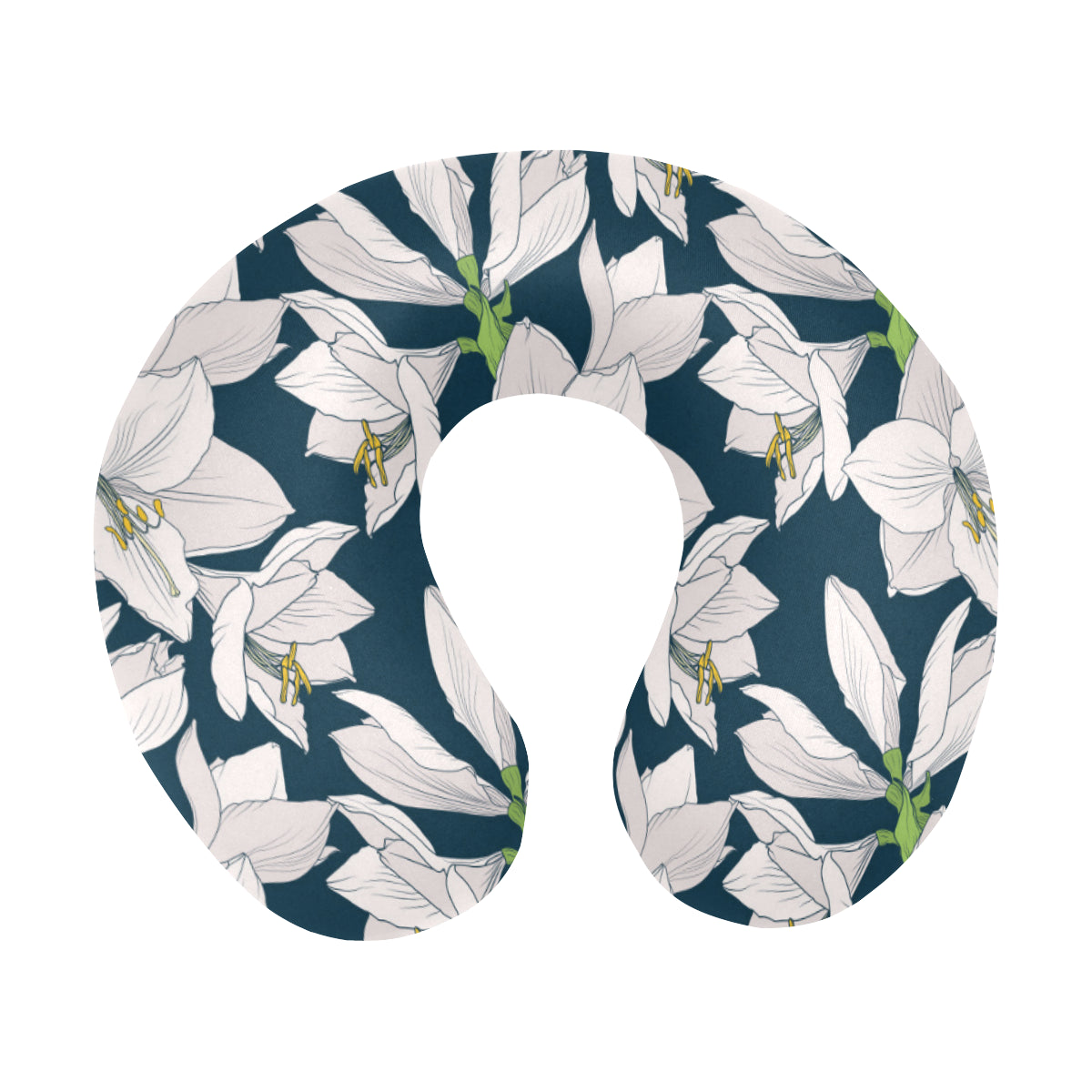 Amaryllis Pattern Print Design 01 U-Shaped Travel Neck Pillow