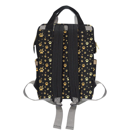 Paw Gold Print Diaper Bag Backpack
