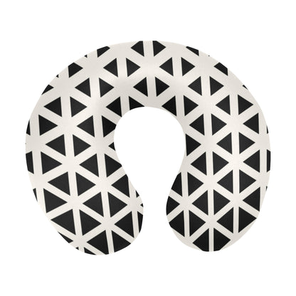 Geometric Black White Pattern Print Design 03 U-Shaped Travel Neck Pillow