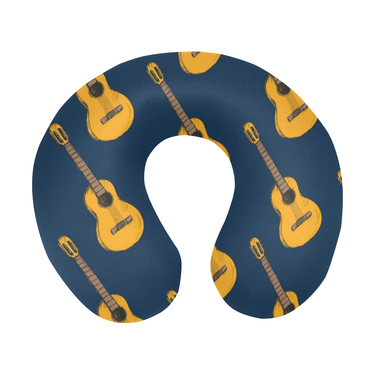 Acoustic Guitar Pattern Print Design 04 U-Shaped Travel Neck Pillow