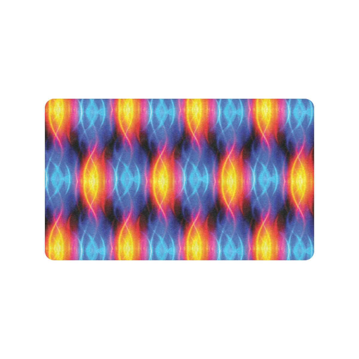 Flame Fire Blue Design Print Rubber Doormat
