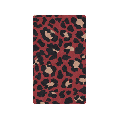 Cheetah Red Print Pattern Rubber Doormat