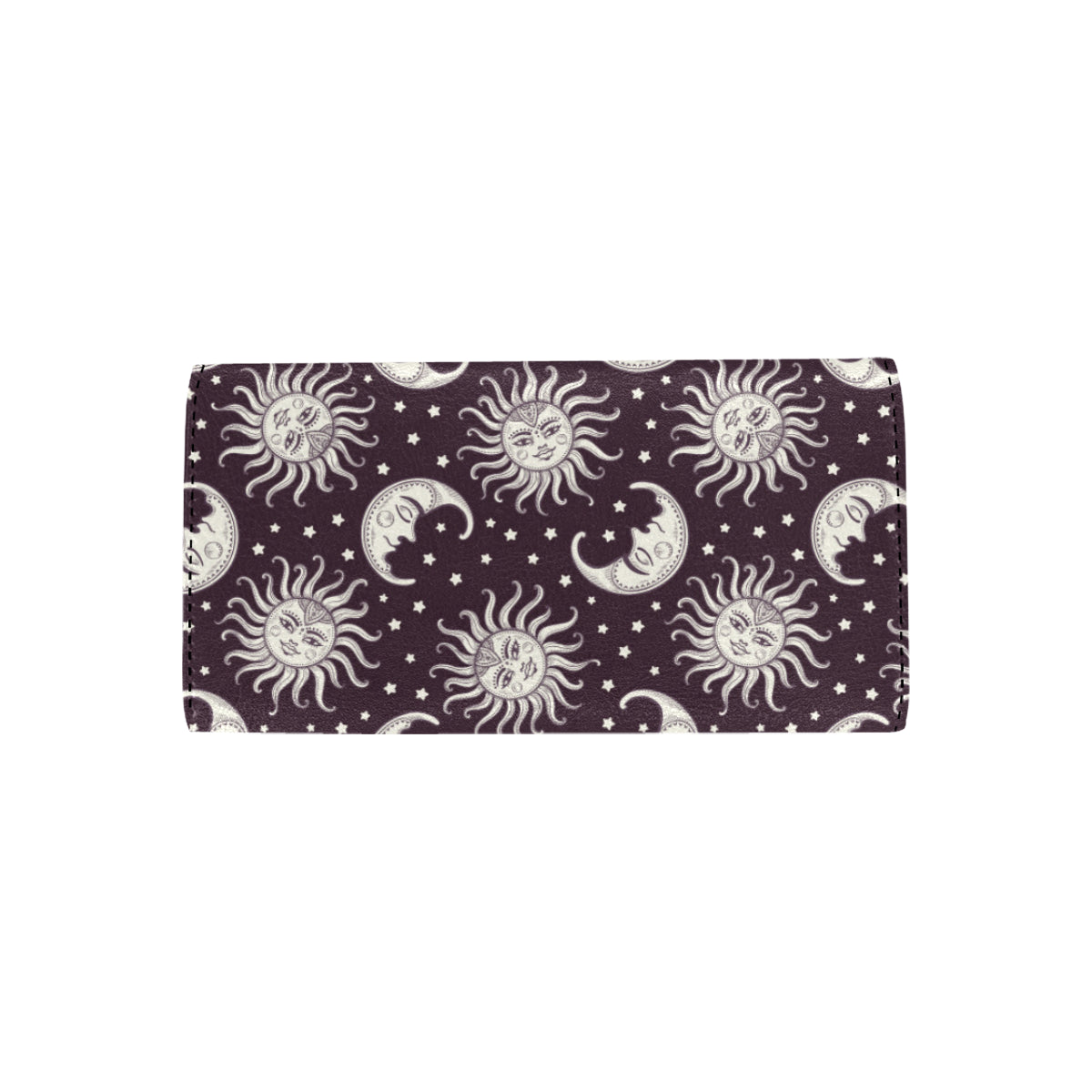 Sun Moon Face Women's Trifold Wallet