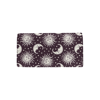 Sun Moon Face Women's Trifold Wallet