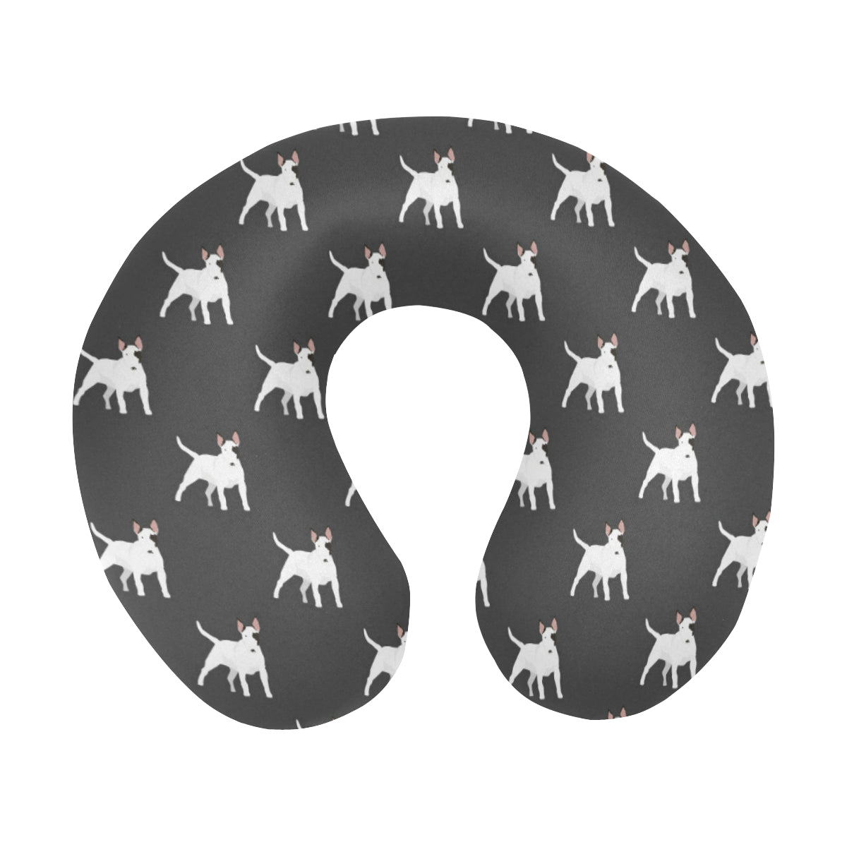Bull Terriers Pattern Print Design 02 U-Shaped Travel Neck Pillow