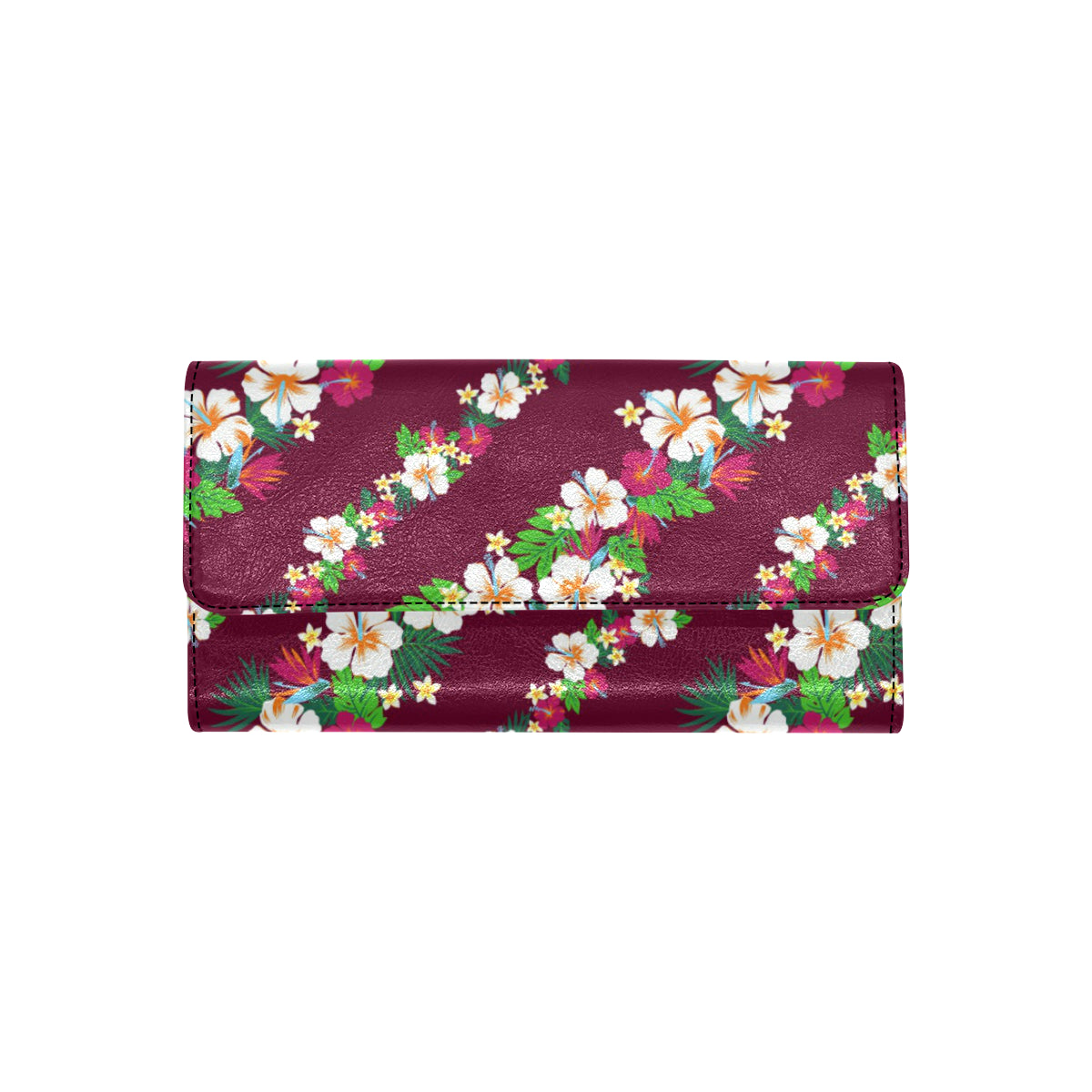 Hawaiian Themed Pattern Print Design H06 Women's Trifold Wallet