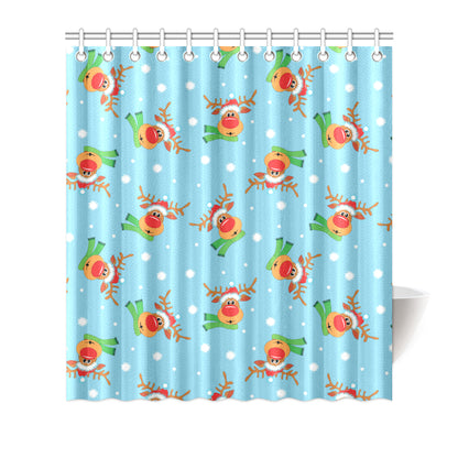 Reindeer cute Pattern Print Design 02 Shower Curtain