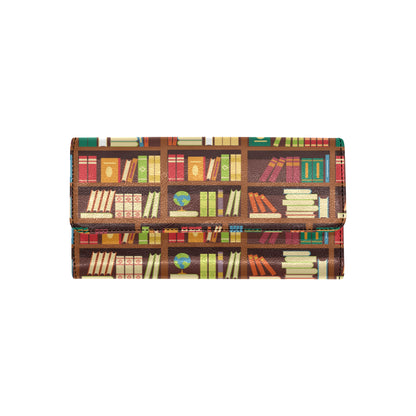 Book Pattern Print Design 06 Women's Trifold Wallet