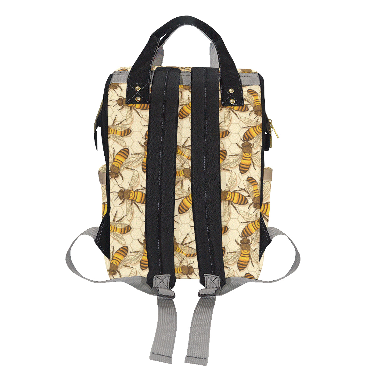 Bee Pattern Print Design BEE05 Diaper Bag Backpack