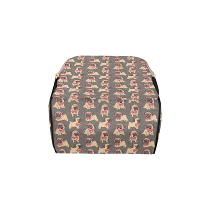 Pug Pattern Print Design A05 Diaper Bag Backpack