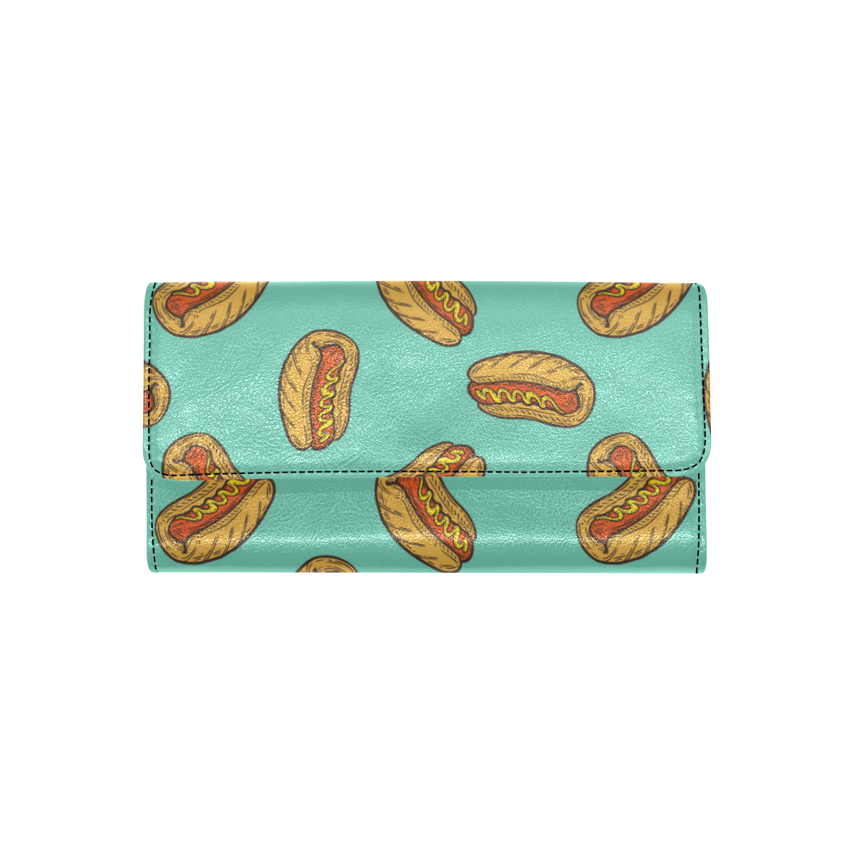 Hot Dog Pattern Print Design 04 Women's Trifold Wallet