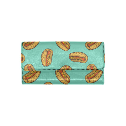 Hot Dog Pattern Print Design 04 Women's Trifold Wallet