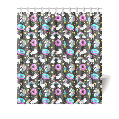 Donut Unicorn Pattern Print Design DN09 Shower Curtain