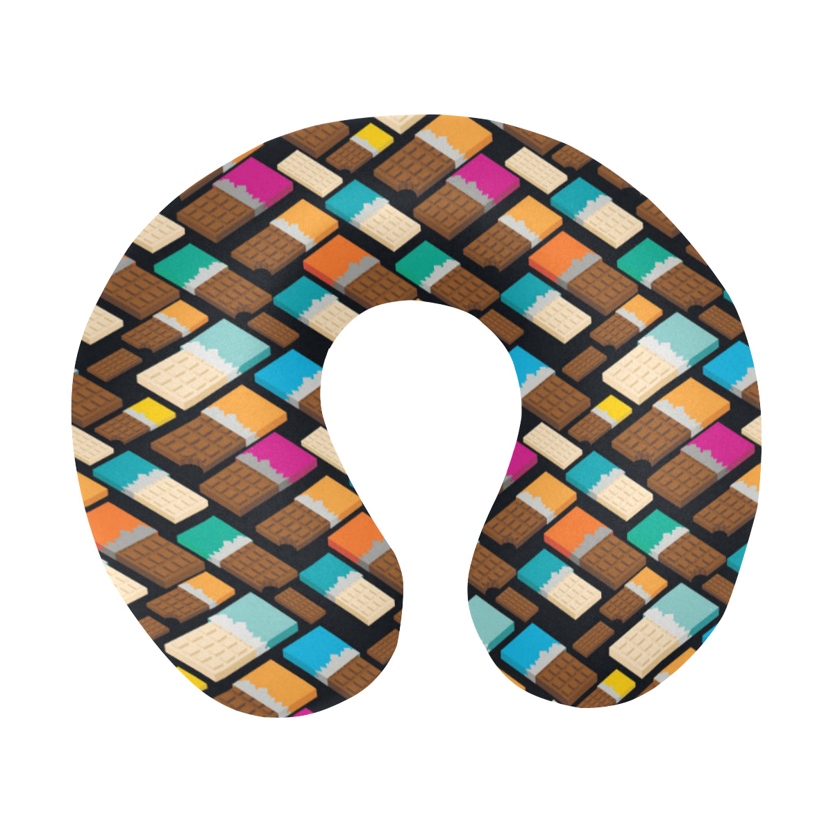 Chocolate Pattern Print Design 02 U-Shaped Travel Neck Pillow