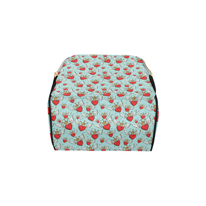 Angel Wings Heart Pattern Print Design 02 Diaper Bag Backpack