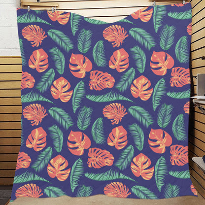 Palm Leaves Pattern Print Design PL011 Premium Quilt