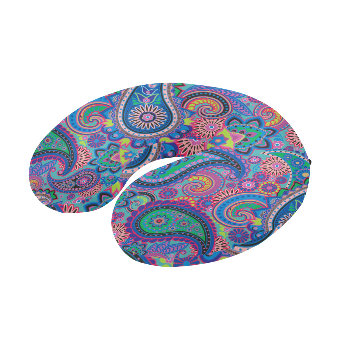 Paisley Colorful Pattern Print Design A02 U-Shaped Travel Neck Pillow
