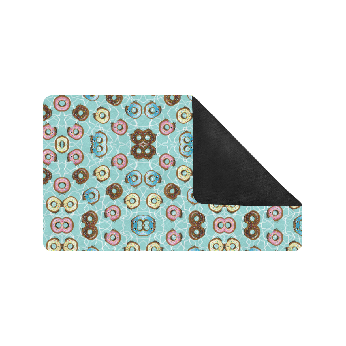 Emoji Donut Print Pattern Rubber Doormat