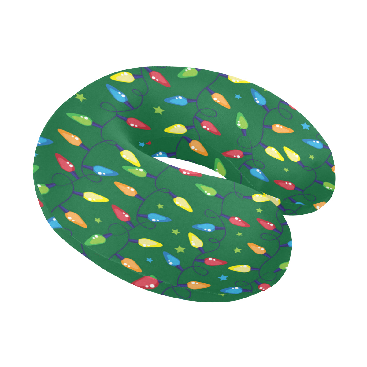 Christmas Light Pattern Print Design 02 U-Shaped Travel Neck Pillow