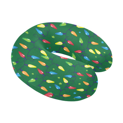 Christmas Light Pattern Print Design 02 U-Shaped Travel Neck Pillow