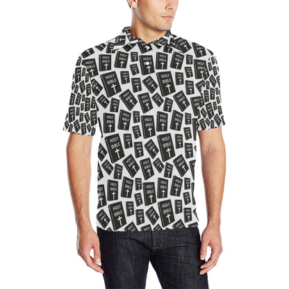 Christian Holy Bible Book Pattern Men Polo Shirt