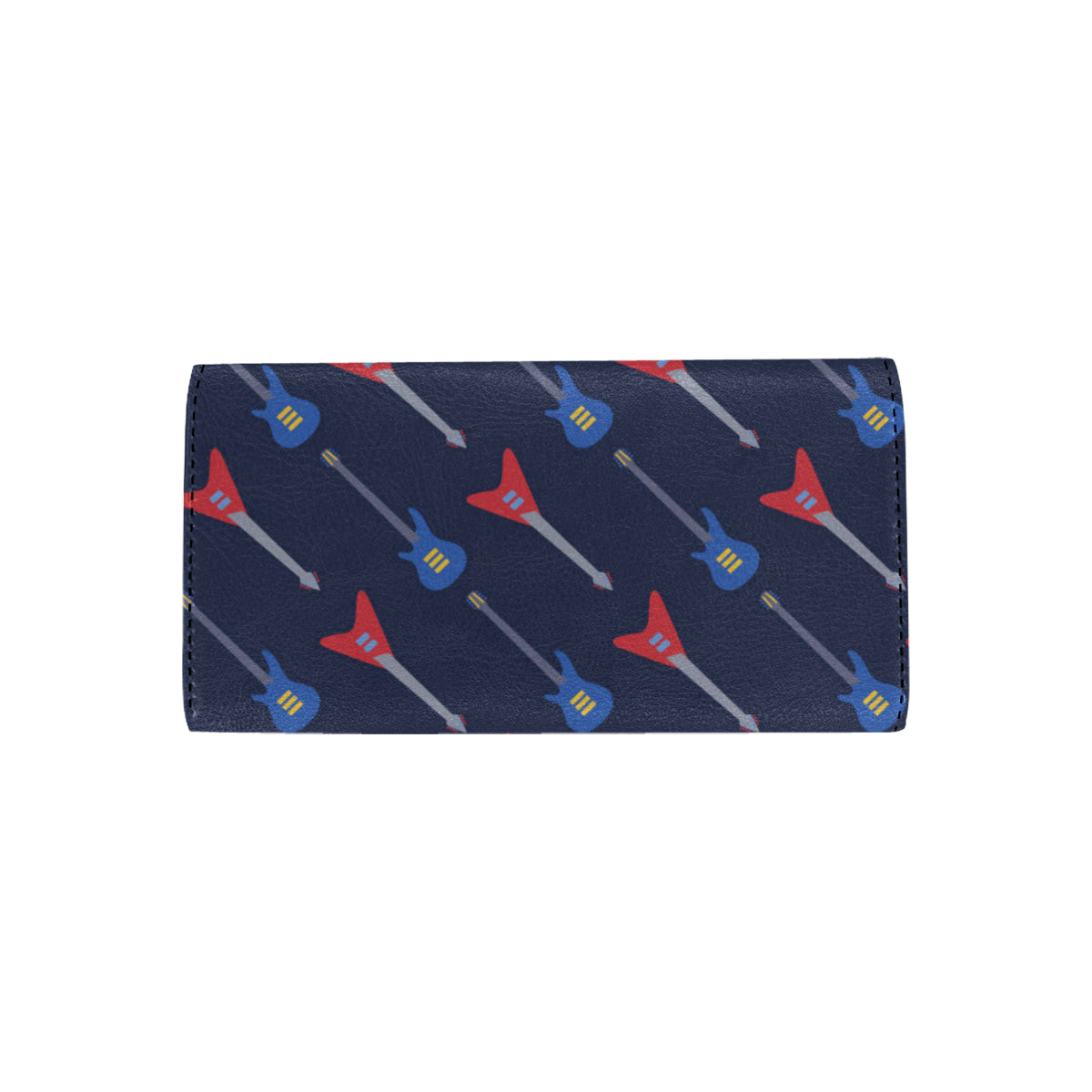 Electric Guitar Pattern Print Design 01 Women's Trifold Wallet
