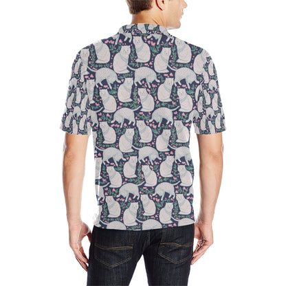 Cat Pattern Print Design 06 Men Polo Shirt