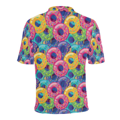 Donut Pattern Print Design DN010 Men Polo Shirt
