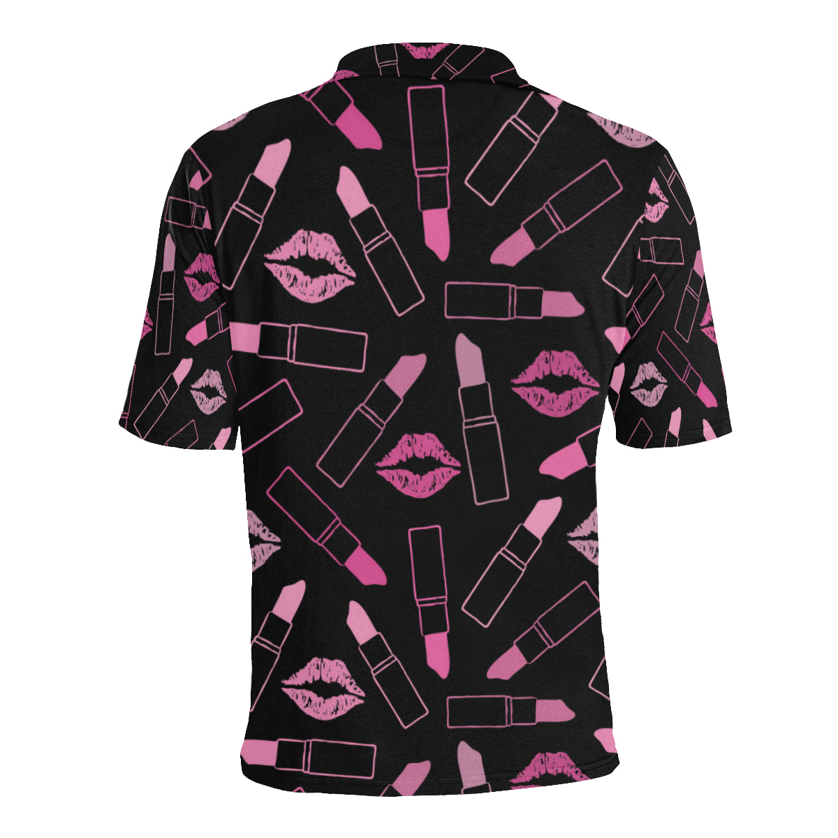 Lipstick Pink Pattern Print Design 01 Men Polo Shirt