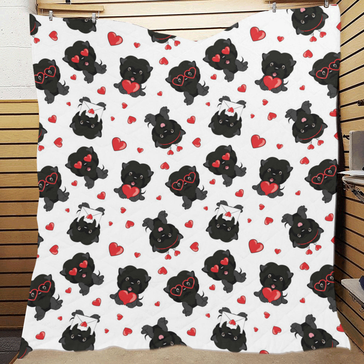 Affenpinscher Pattern Print Design 01 Premium Quilt