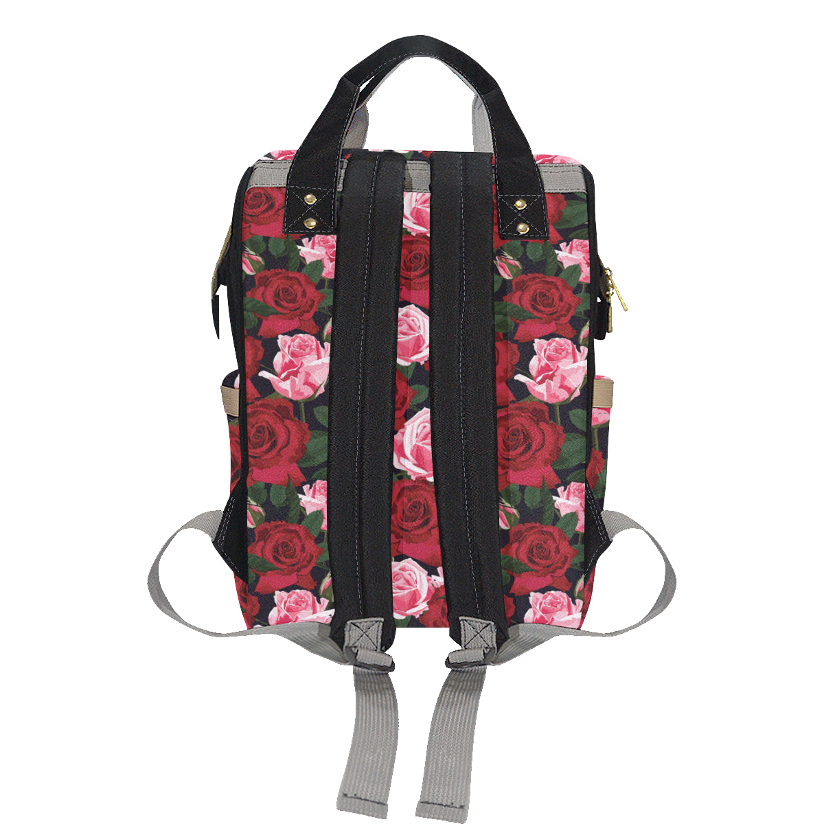 Rose Red Pink Pattern Print Design RO01 Diaper Bag Backpack