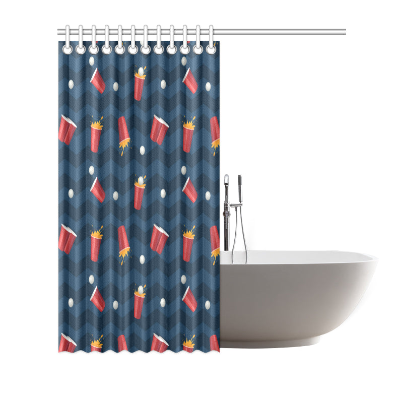 Beer Pong Pattern Print Design 01 Shower Curtain