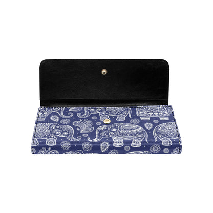 White Elephant Mandala Women's Trifold Wallet