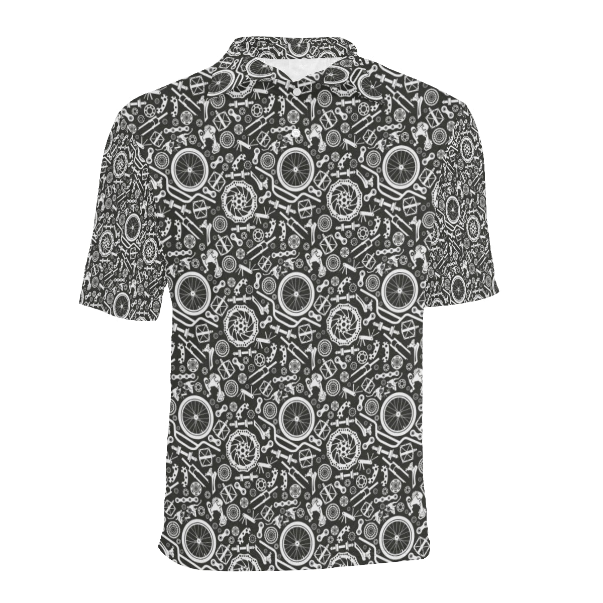 Bicycle Tools Pattern Print Design 02 Men Polo Shirt